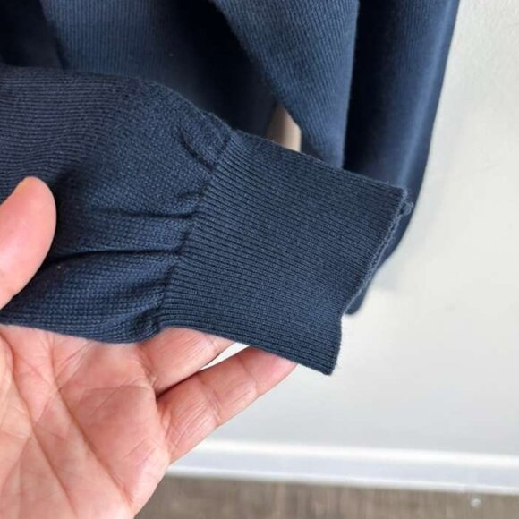 Visitor Poeta Moda Mens Long Sleeve Quarter Zip Sweater Blue Size Medium - Picture 11 of 12